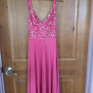 Pink Beaded Backless Mini